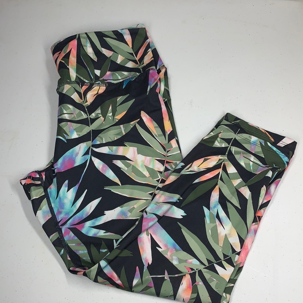 JoyLab jungle print safari cropped leggings XL gym pants